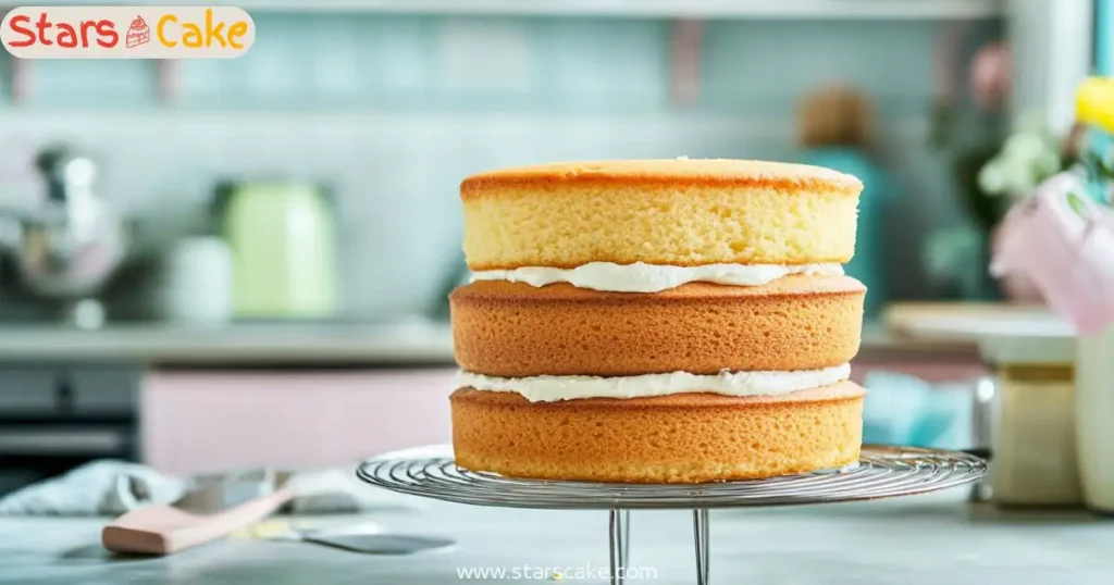 bluey cake layers cooling on wire rack