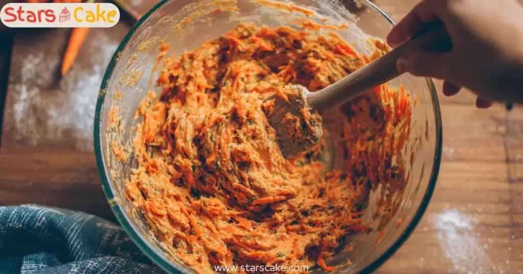 mixing gluten-free carrot cupcake batter