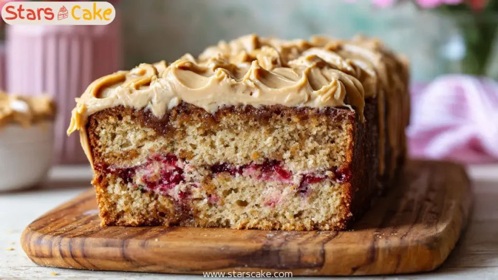 peanut butter jam cake on board