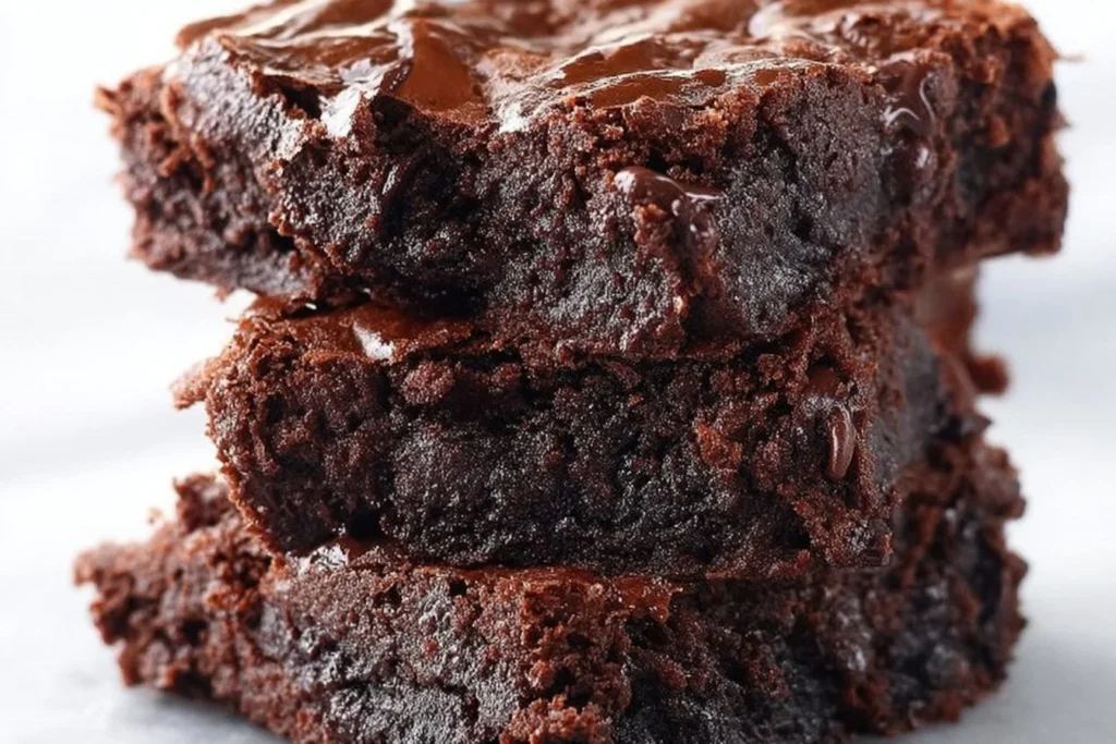 Delicious easy brownies baked to perfection, showcasing their fudgy texture.